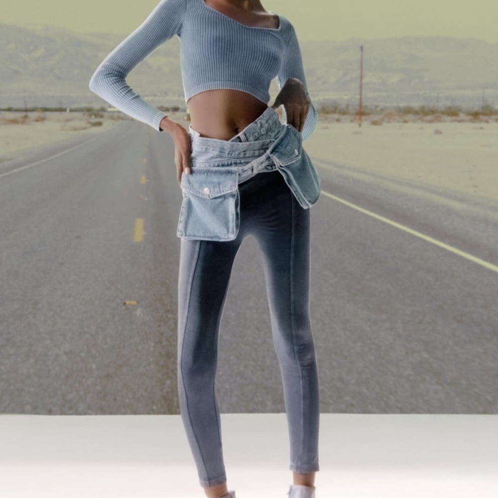 Zara seamless washed effect leggings